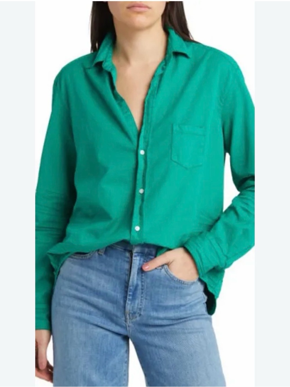 EUC Frank & Eileen Eileen Button-Up Shirt XS Cotton Clover Distressed Casual